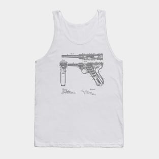 Gun Design Vintage Patent Hand Drawing Tank Top